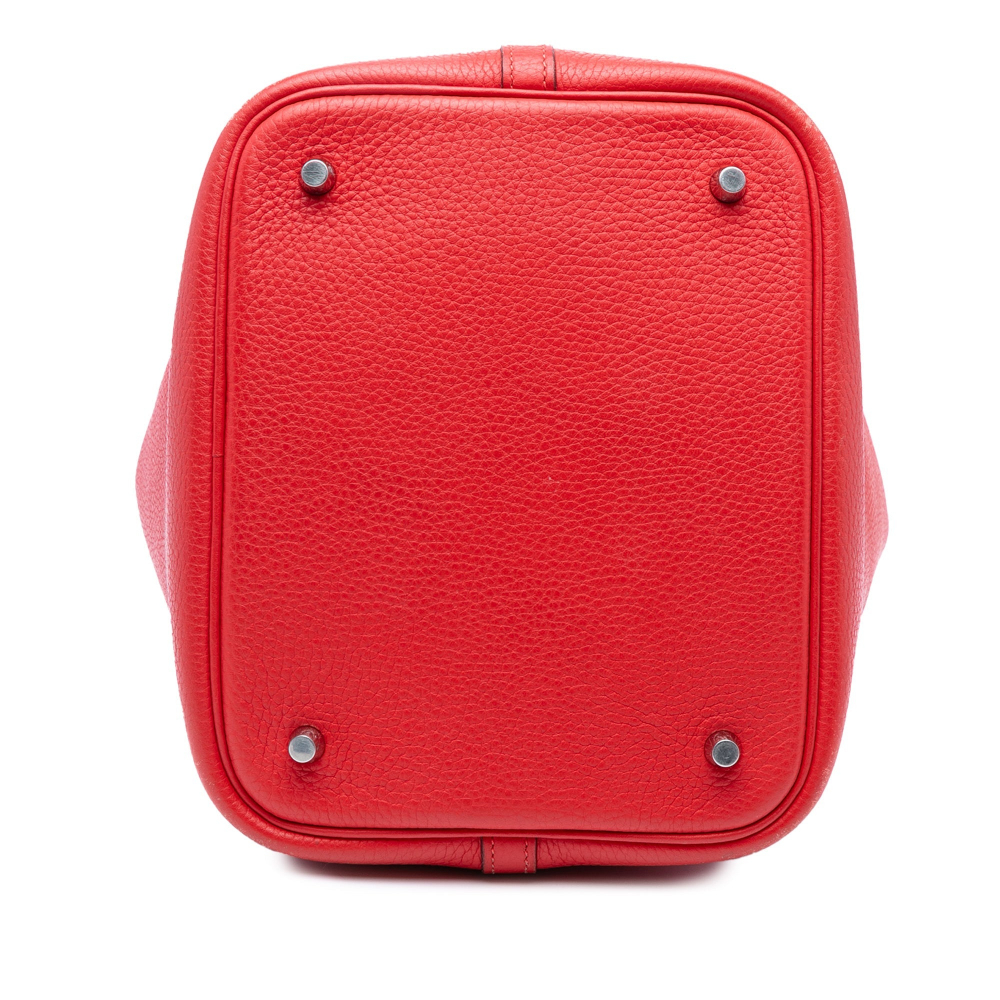 Hermès Picotin 22 Leather Lock Bucket Handbag Rouge de Coeur