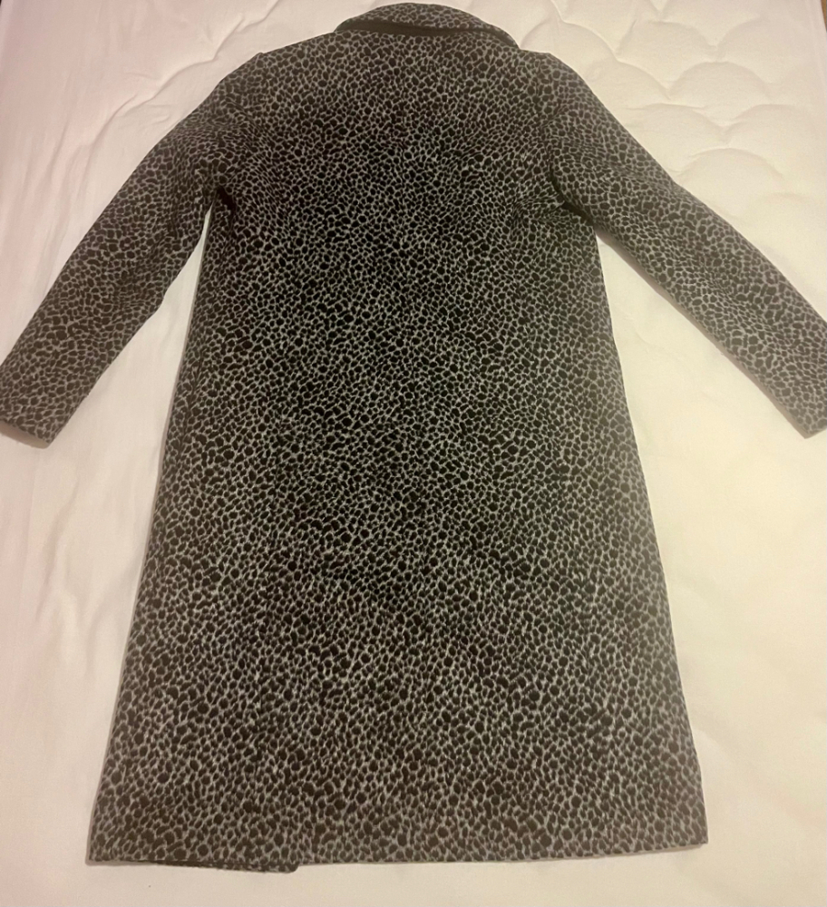 Maje Manteau Motiv Leopard gris noir