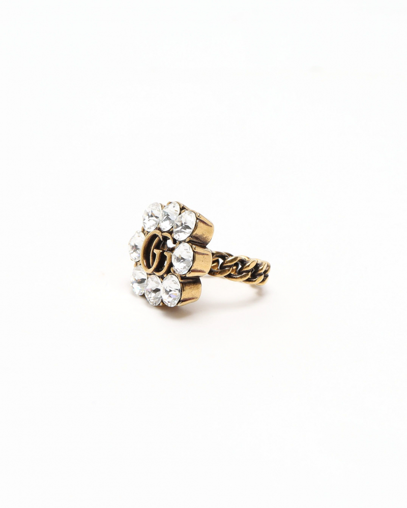 Gucci Flower Rhinestone Ring