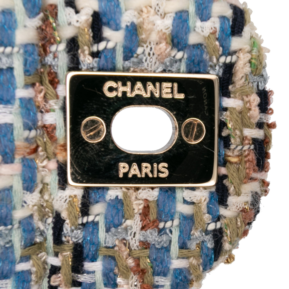 Chanel Classic Double Flap Medium Tweed Shoulder Bag Multicolor
