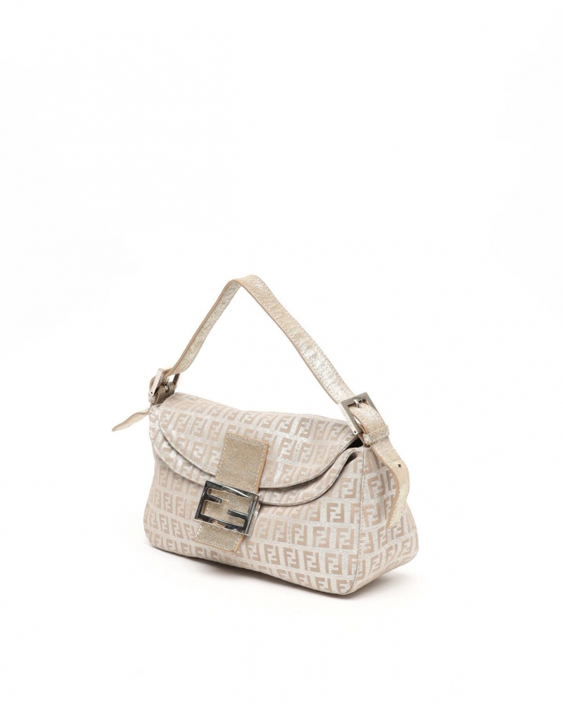 Fendi Zucca Glitter Baguette Bag