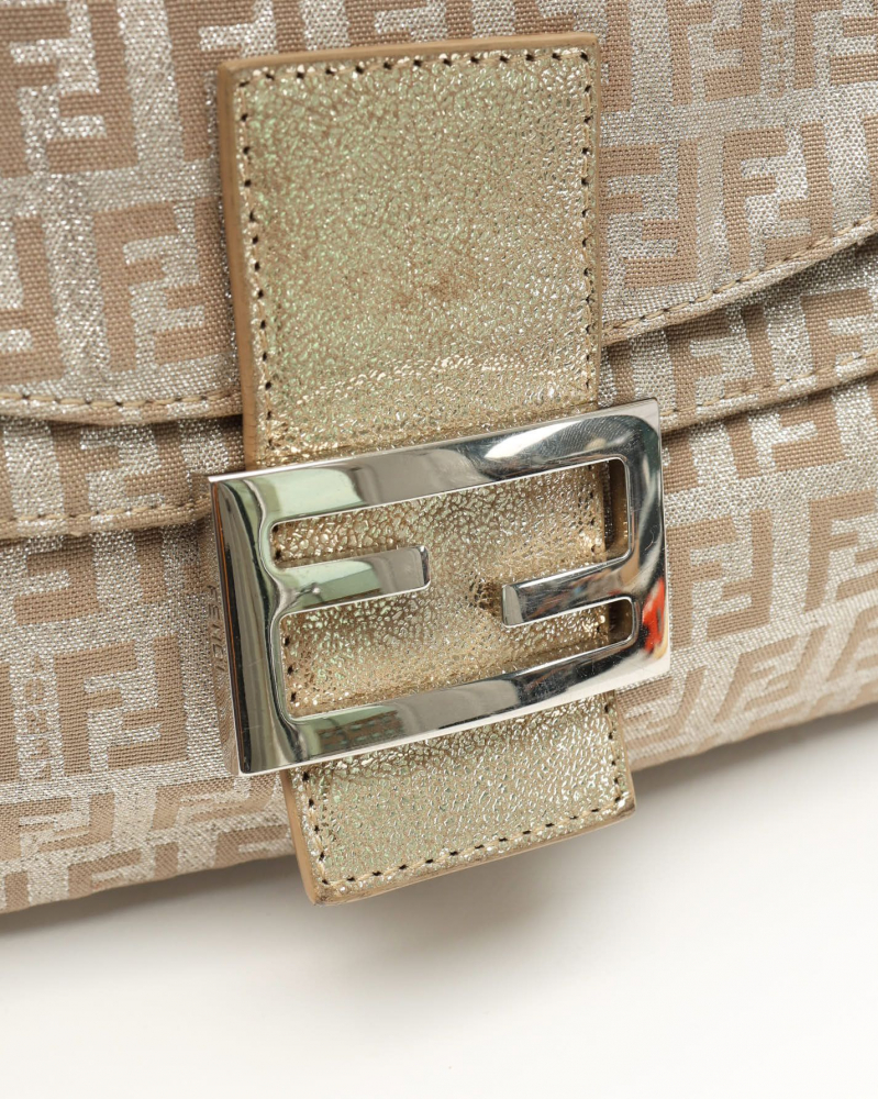 Fendi Zucca Glitter Baguette Bag