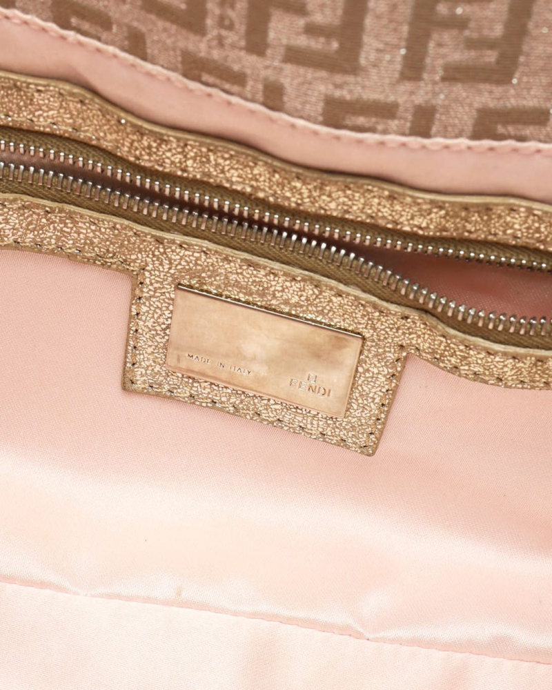 Fendi Zucca Glitter Baguette Bag