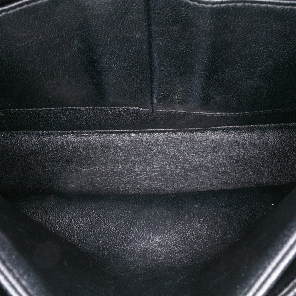 Chanel Classic Double Flap Medium Caviar Leather Matelassè Shoulder Bag Black