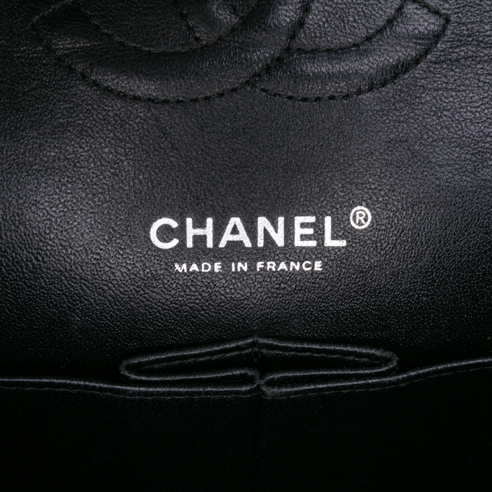 Chanel Classic Double Flap Medium Caviar Leather Matelassè Shoulder Bag Black