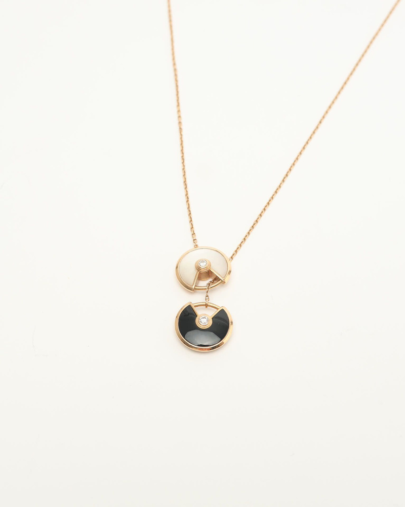 Cartier Amulette de Cartier Mother Of Pearl Onyx Necklace in 18K Rose Gold