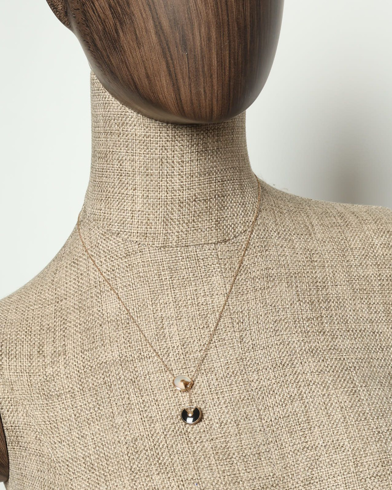 Cartier Amulette de Cartier Mother Of Pearl Onyx Necklace in 18K Rose Gold