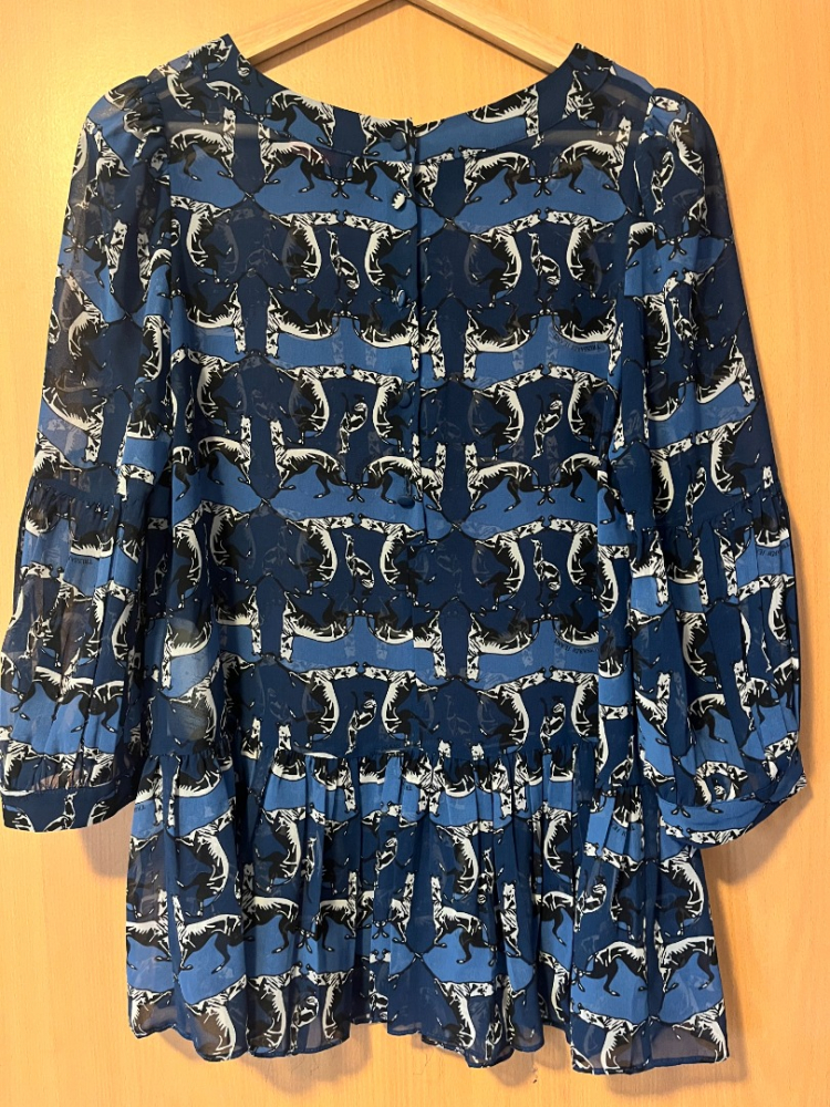 Trussardi Jeans Iconic Greyhound Print Blouse