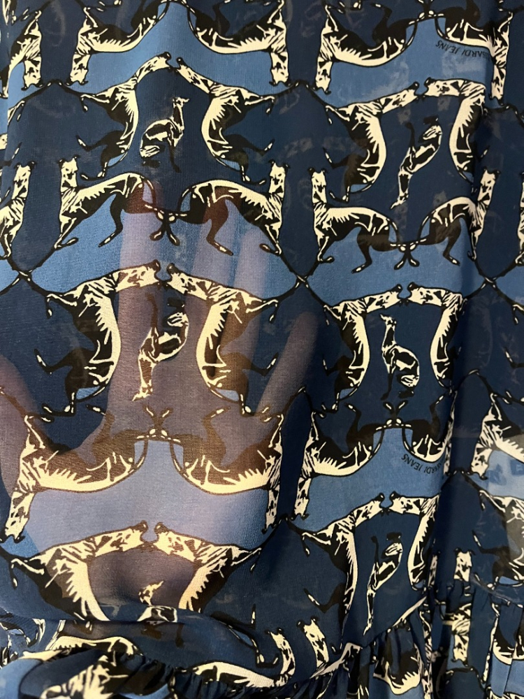 Trussardi Jeans Iconic Greyhound Print Blouse