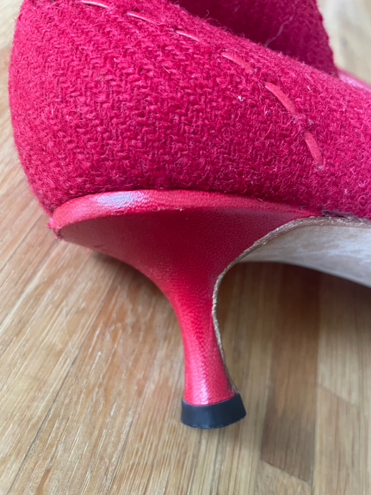 Jimmy Choo rote Tweed-Schuhe