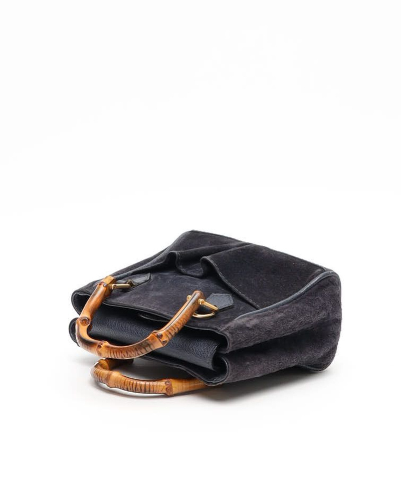Gucci Mini Suede Bamboo Handbag