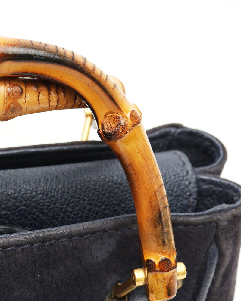Gucci Mini Suede Bamboo Handbag