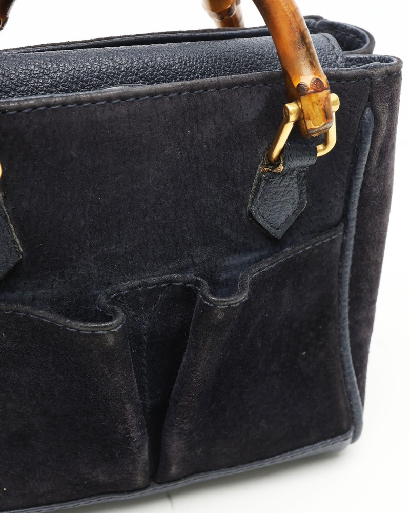 Gucci Mini Suede Bamboo Handbag