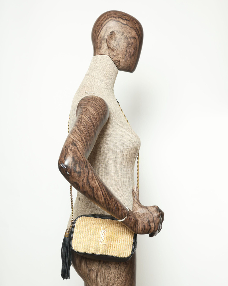 Saint Laurent Lou Raffia Camera Bag