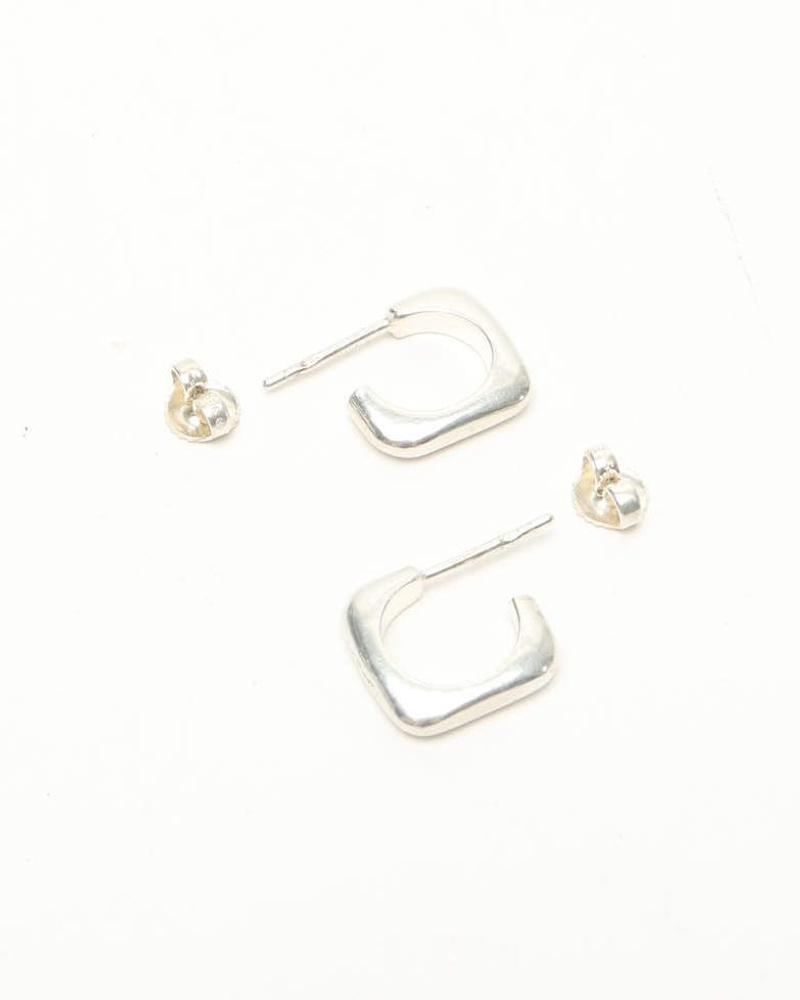 Chanel Silver Logo Earrings
