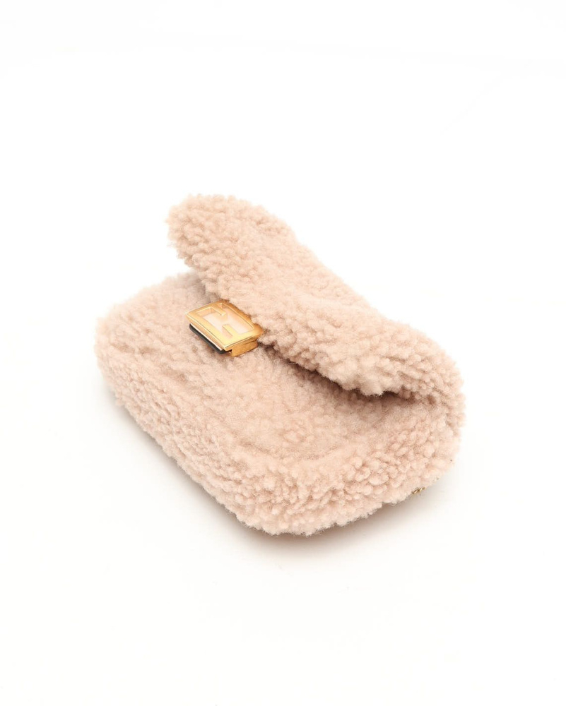 Fendi Nano Shearling Baguette Bag