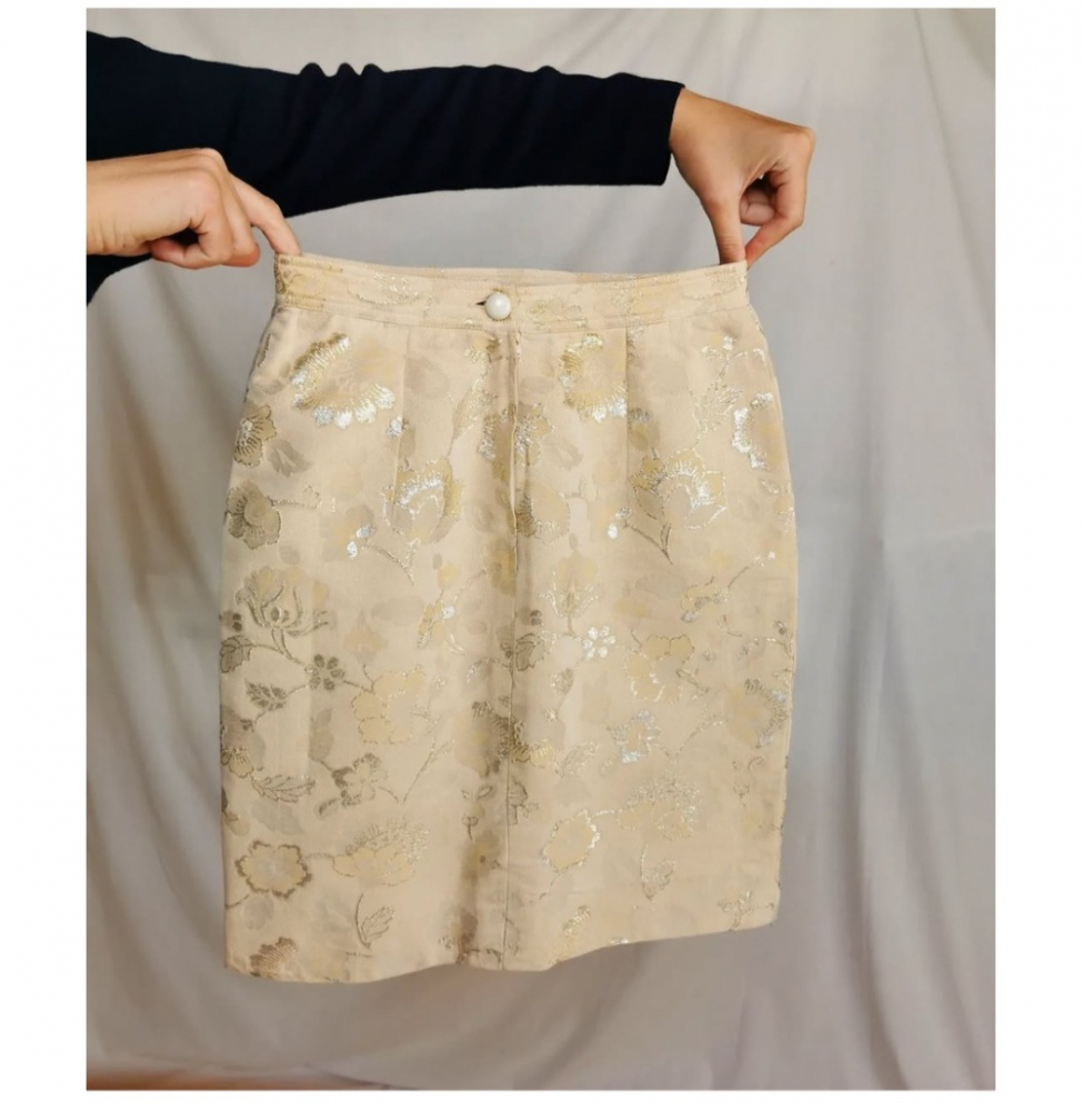 Valentino Golden flower skirt