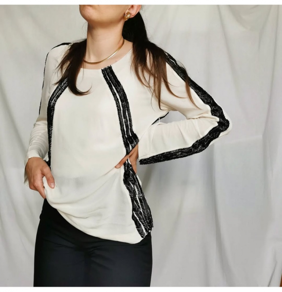 Tory Burch Blouse en soie à paillettes