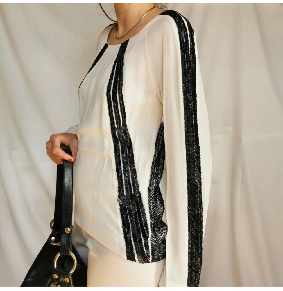 Tory Burch Blouse en soie à paillettes