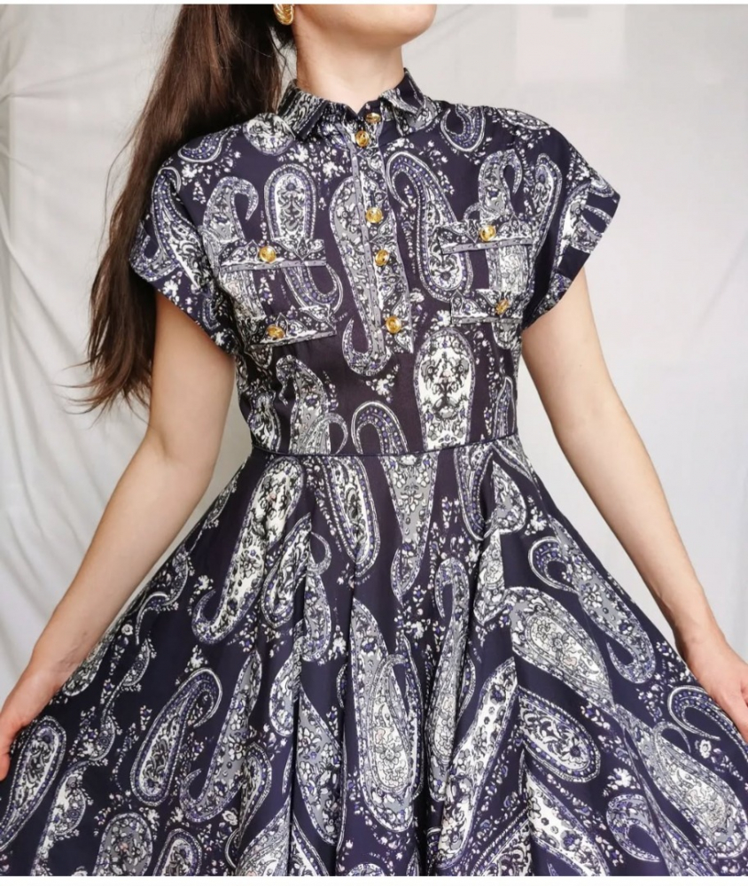 Giambattista Valli Navy blue smmer dress