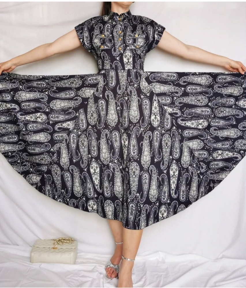 Giambattista Valli Navy blue smmer dress