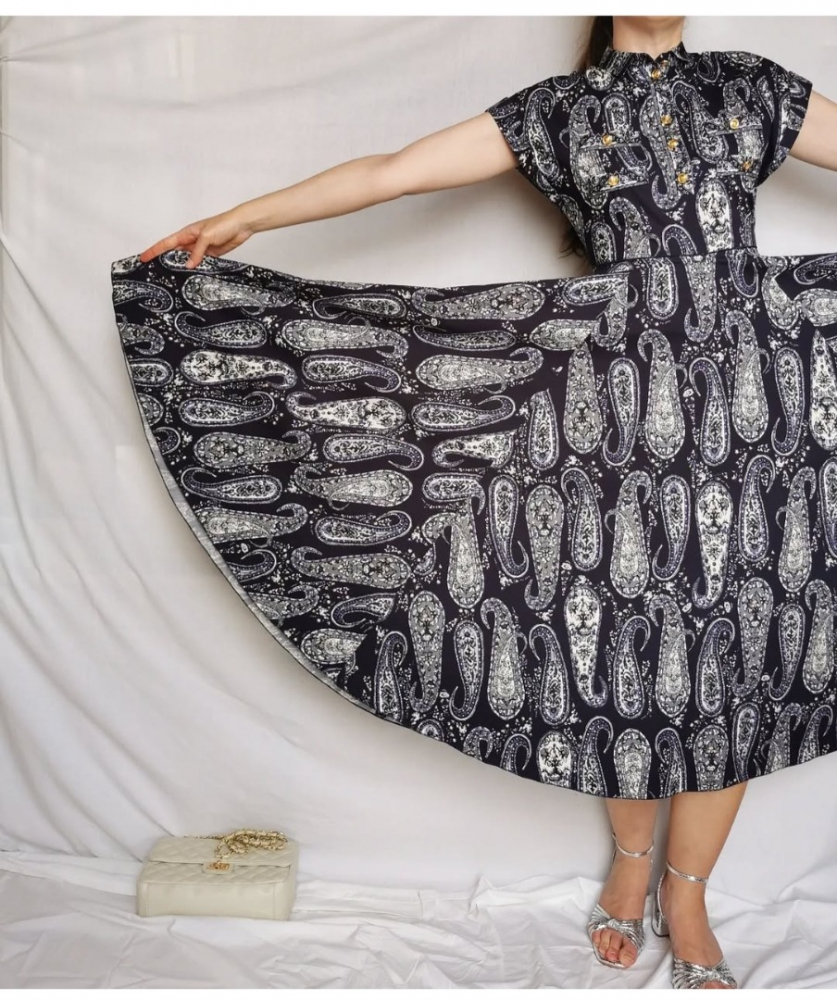 Giambattista Valli Navy blue smmer dress