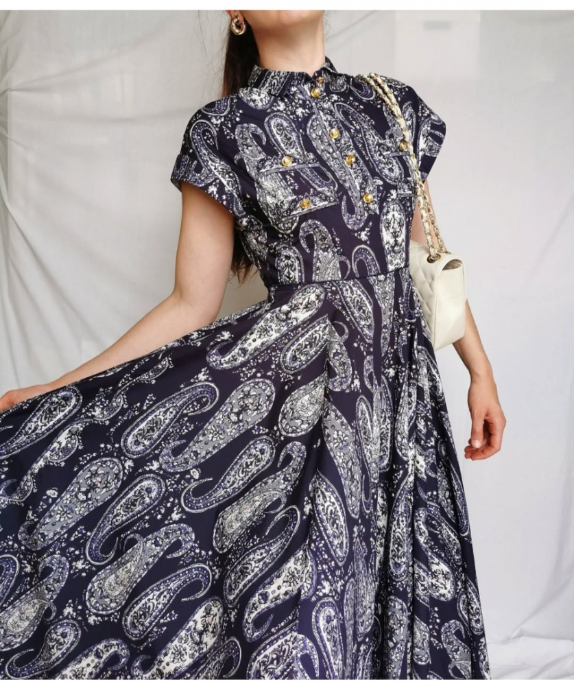 Giambattista Valli Navy blue smmer dress