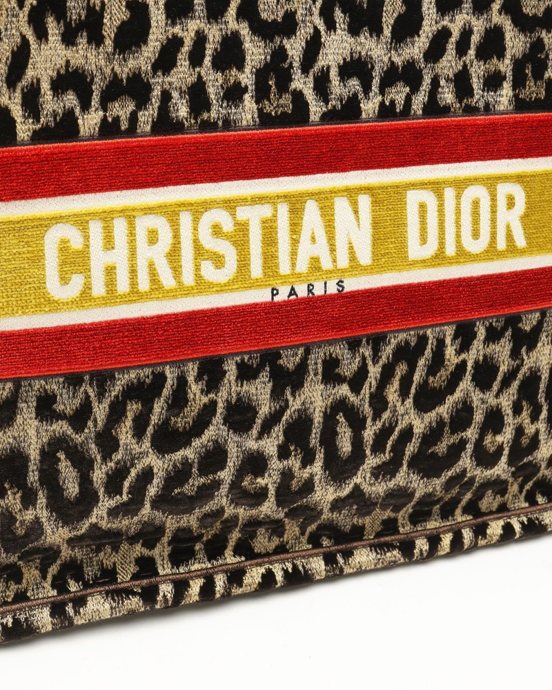 Christian Dior Large Leopard Mizza Book Tote Bag