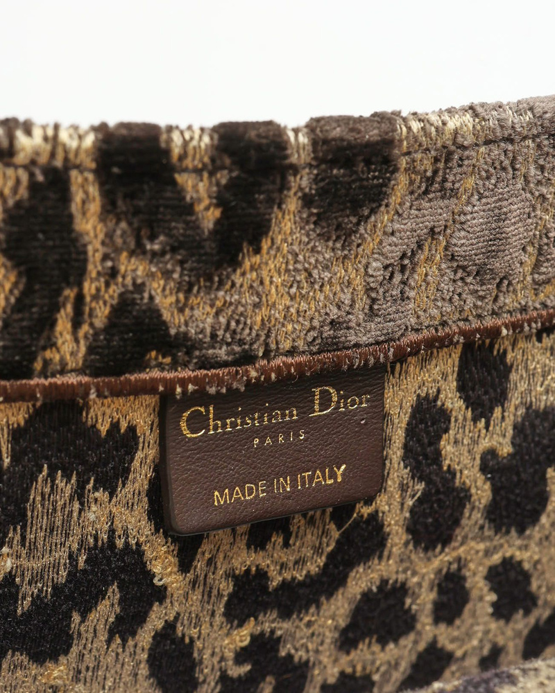 Christian Dior Large Leopard Mizza Book Tote Bag