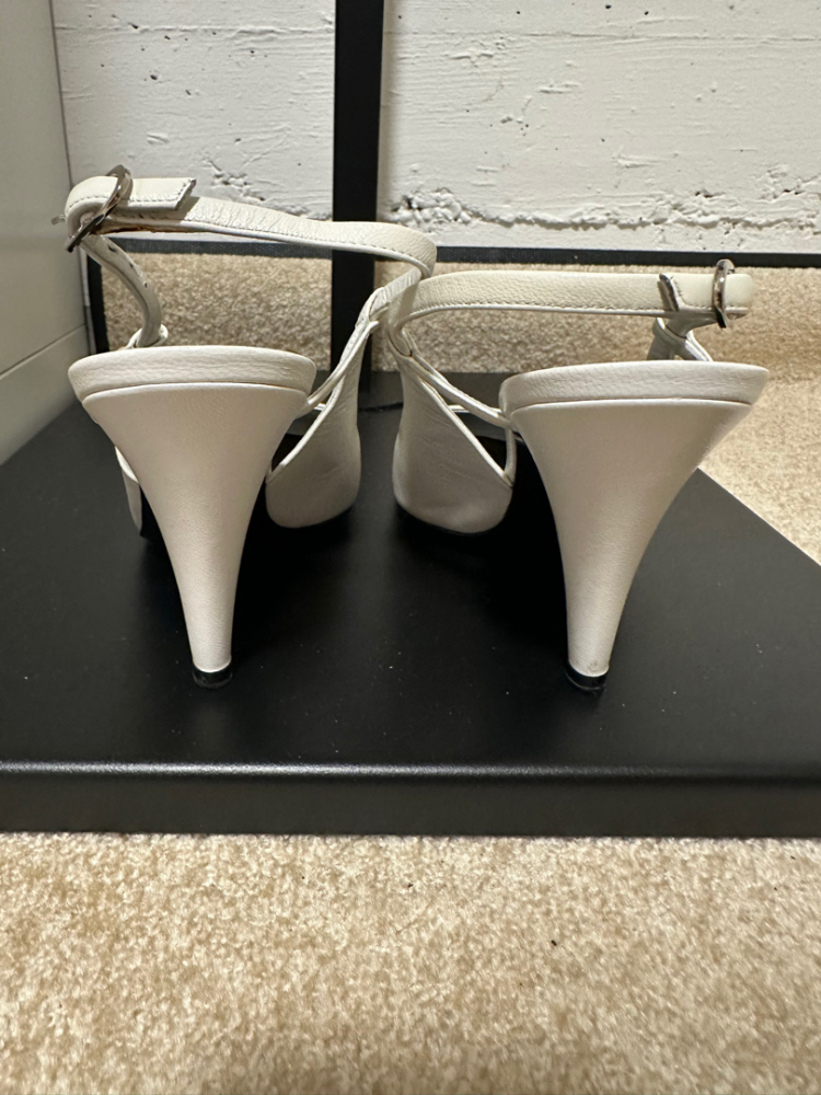 Chanel Black and white sling back heels