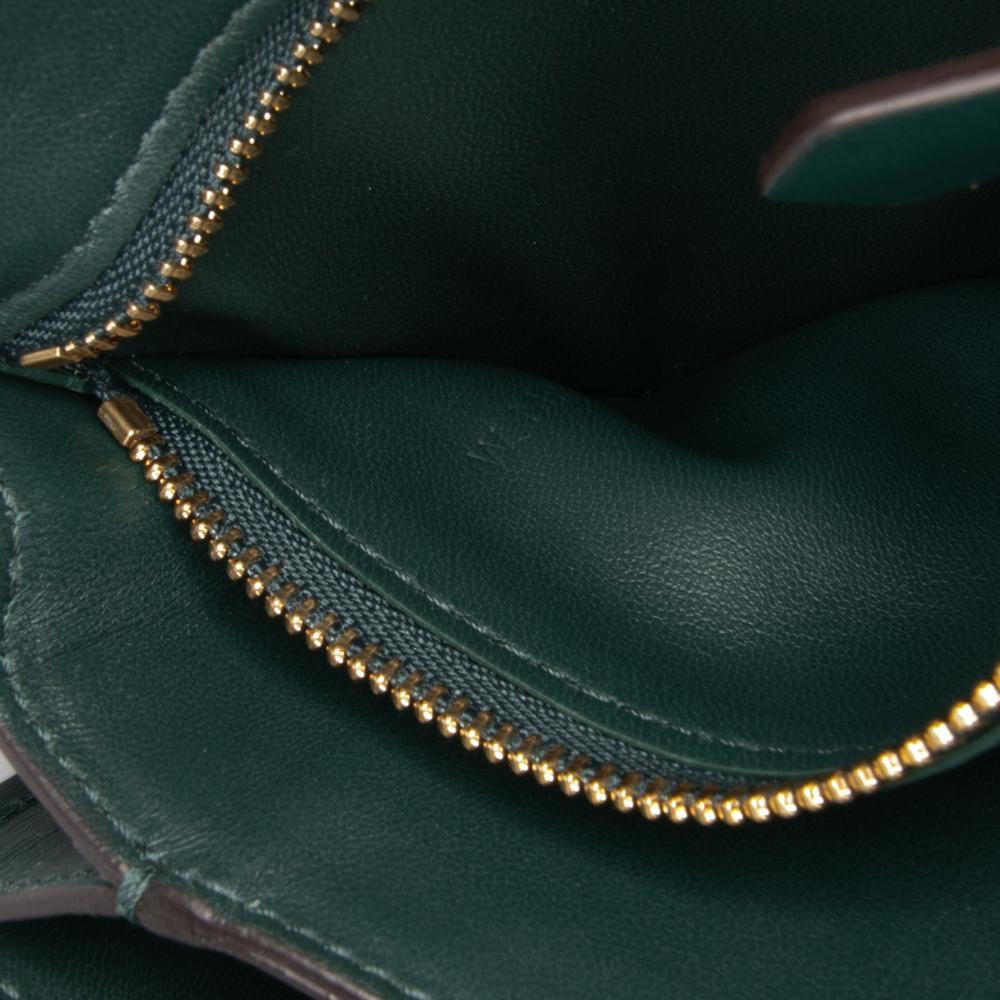 Celine B Celine Green Dark Green Calf Leather Small skin Classic Box Italy