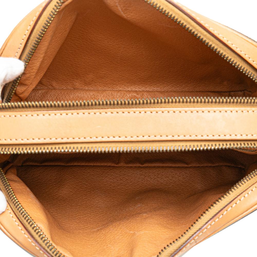 Celine B Celine Brown Coated Canvas Fabric Macadam Crossbody Italy