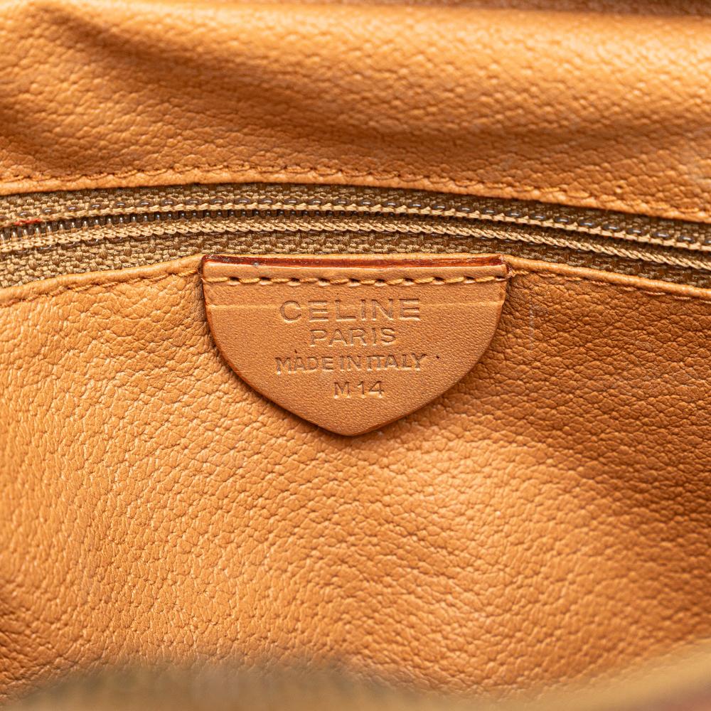 Celine B Celine Brown Coated Canvas Fabric Macadam Crossbody Italy