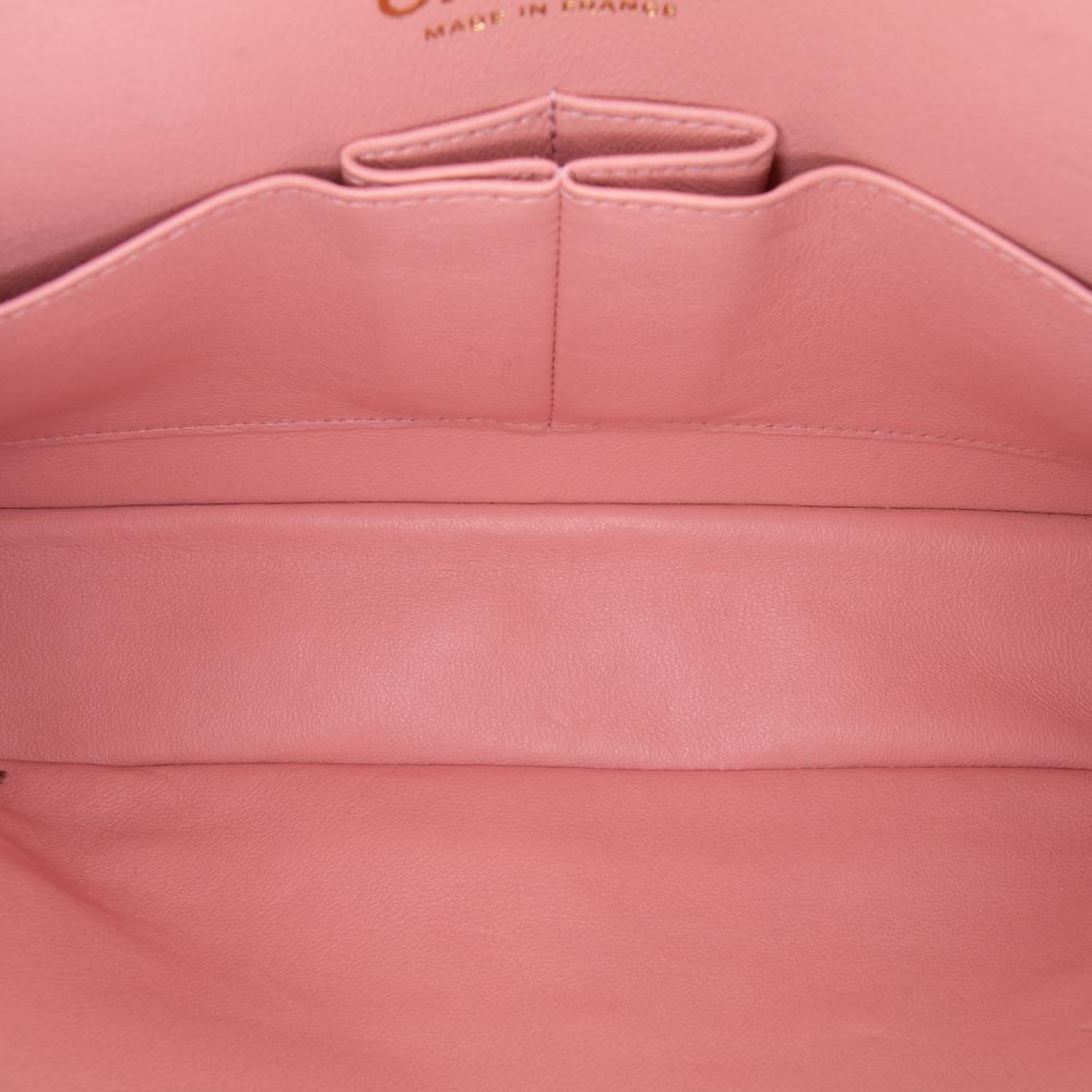 Chanel B Chanel Pink Tweed Fabric Medium Classic Braided Double Flap France