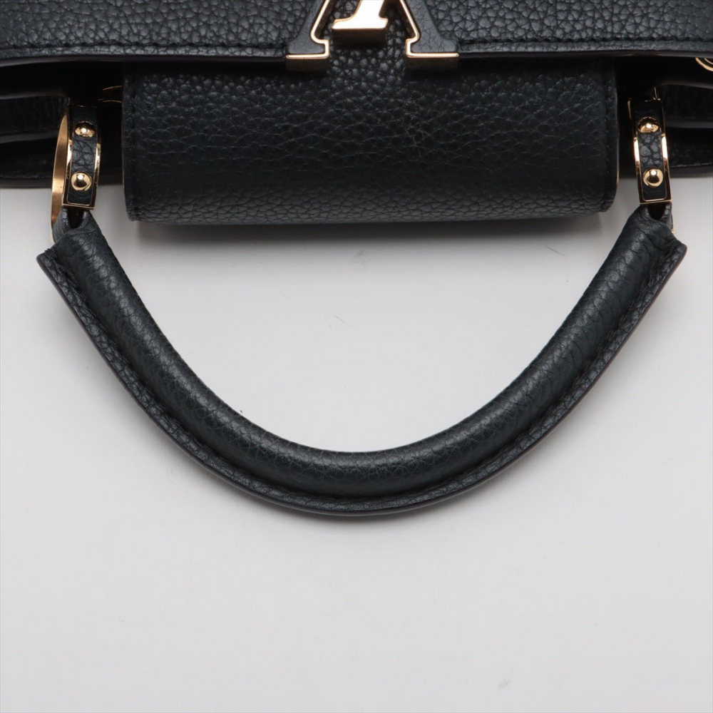 Louis Vuitton Capucines PM Taurillon Leather 2-Ways Handbag Black