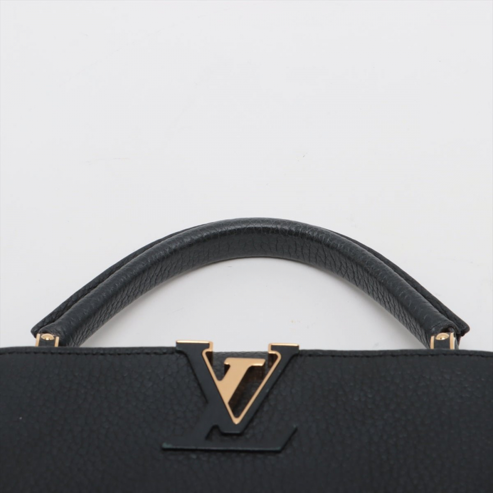 Louis Vuitton Capucines PM Taurillon Leather 2-Ways Handbag Black