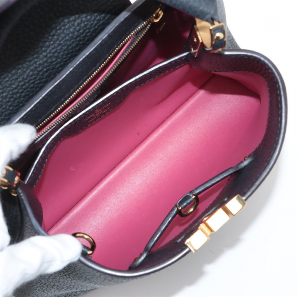 Louis Vuitton Capucines PM Taurillon Leather 2-Ways Handbag Black