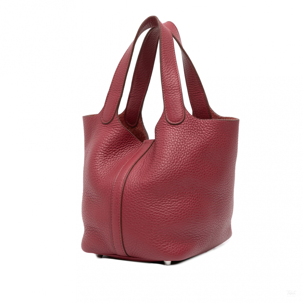 Hermès Picotin 18 Taurillon Clemence Leather Lock Bucket Handbag Rubis