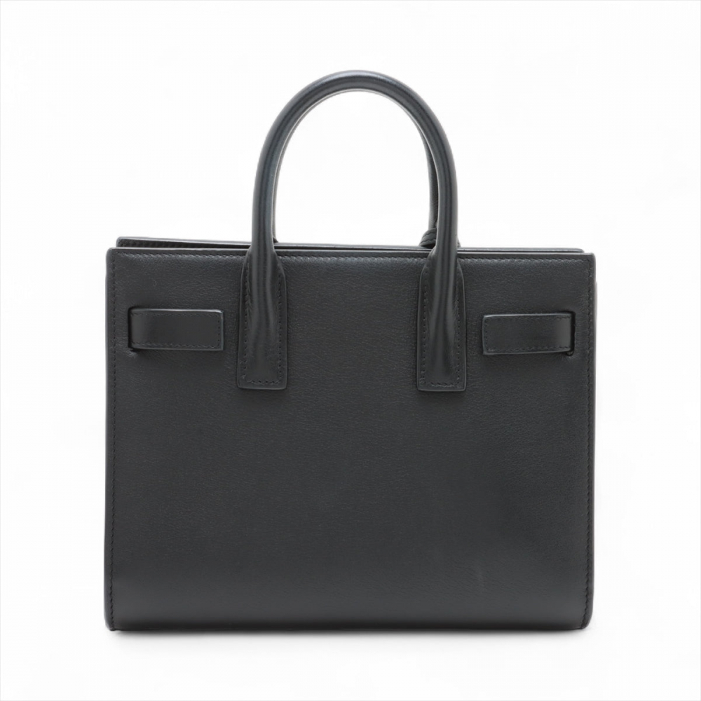 Saint Laurent Sac De Jour Baby Calfksin Leather Tote Handbag Black