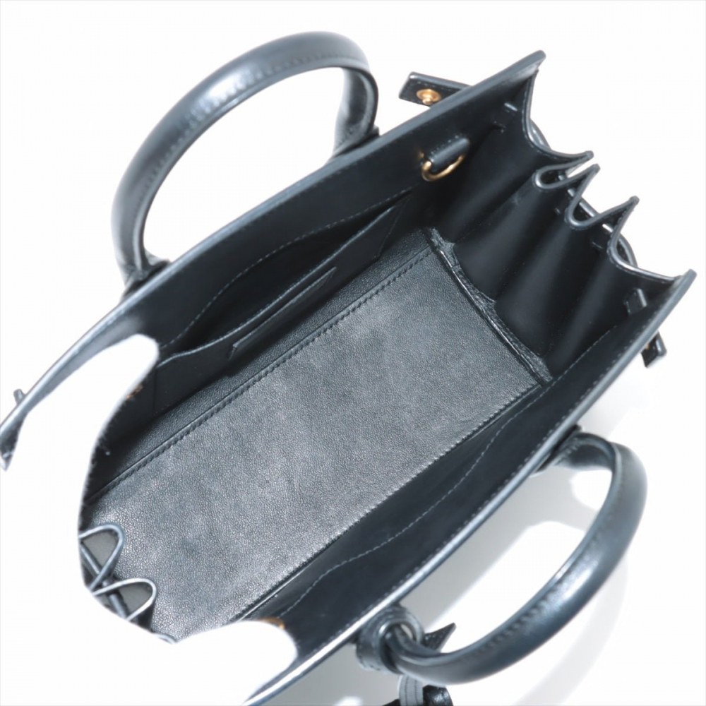 Saint Laurent Sac De Jour Baby Calfksin Leather Tote Handbag Black