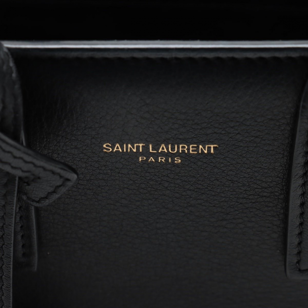 Saint Laurent Sac De Jour Baby Calfksin Leather Tote Handbag Black
