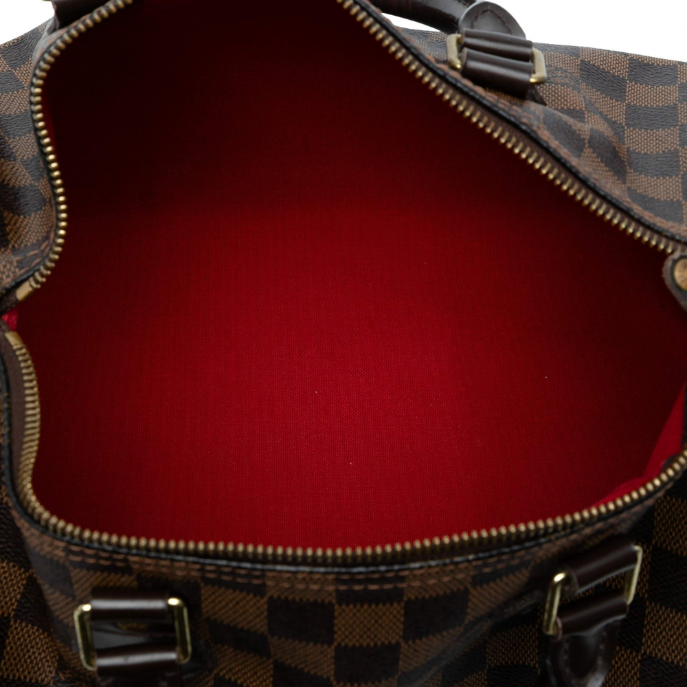 Louis Vuitton Speedy 30 Canvas Vintage Trunk Handbag Damier Ebene