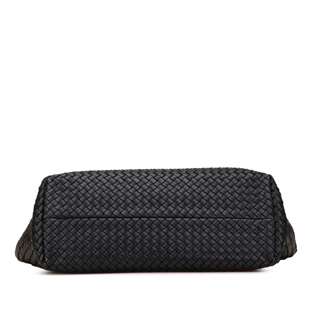 Bottega Veneta Cabat Medium Leather Intrecciato Tote Handbag Black