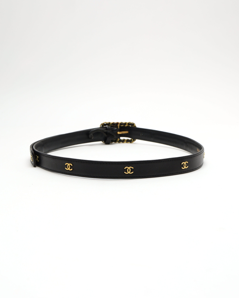Chanel CC Leather Belt, Size 85