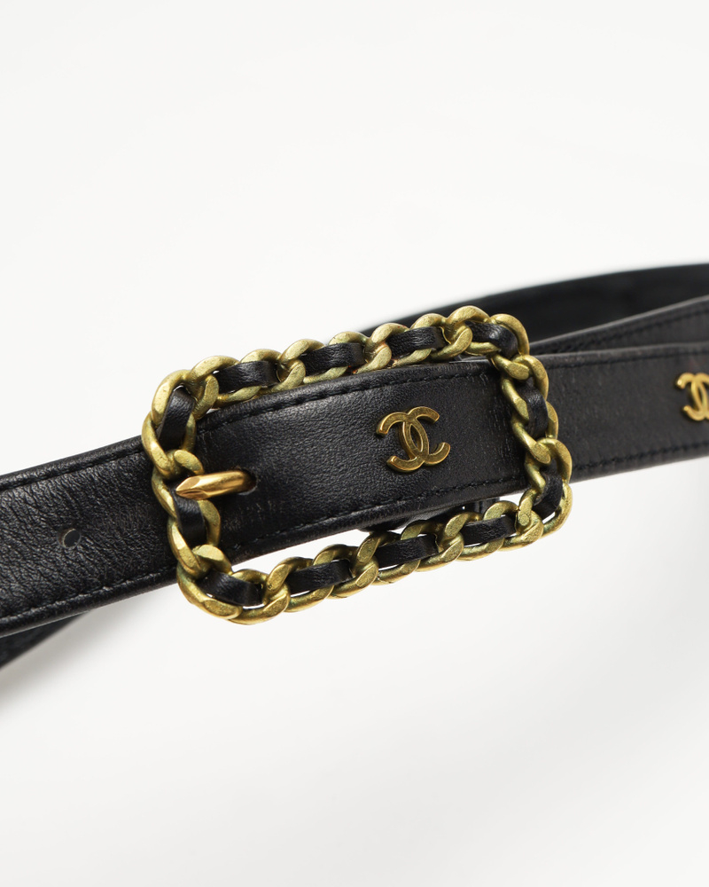 Chanel CC Leather Belt, Size 85