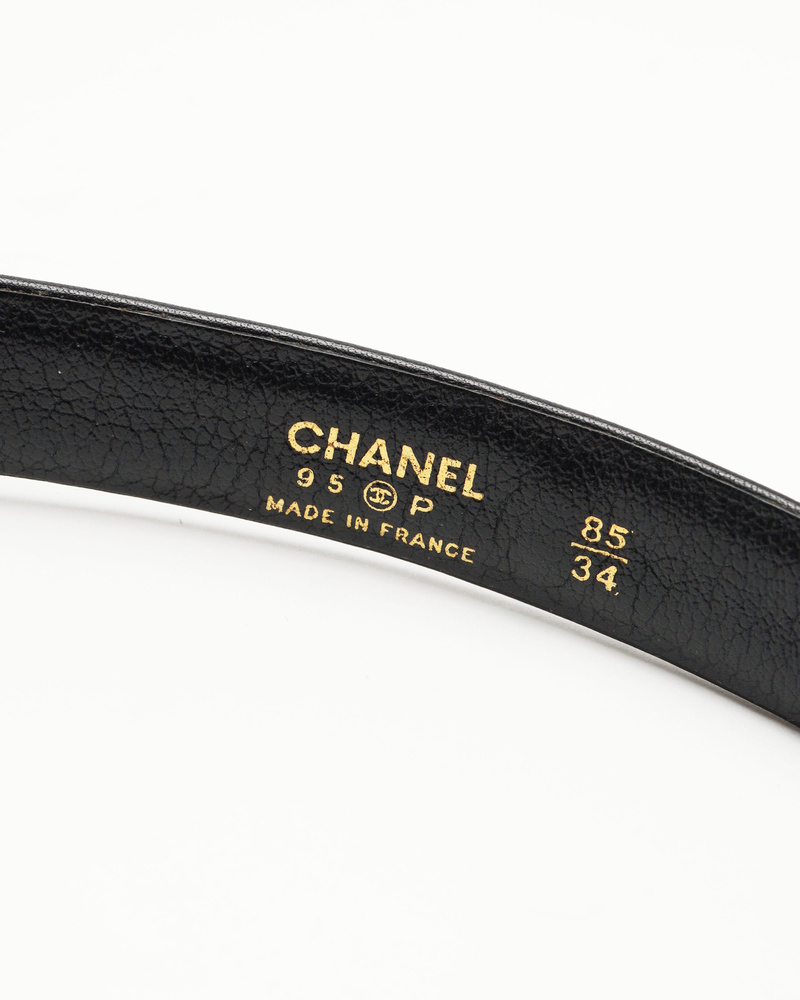 Chanel CC Leather Belt, Size 85