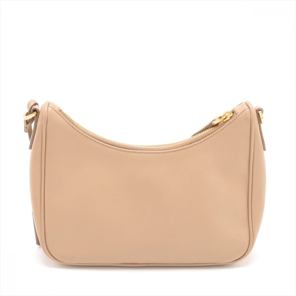 Prada Re-Edition 2005 Leather Pouch Crossbody Beige
