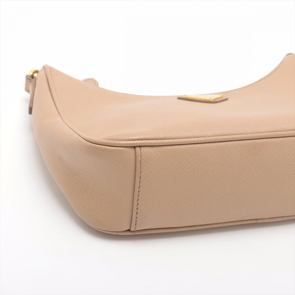 Prada Re-Edition 2005 Leather Pouch Crossbody Beige