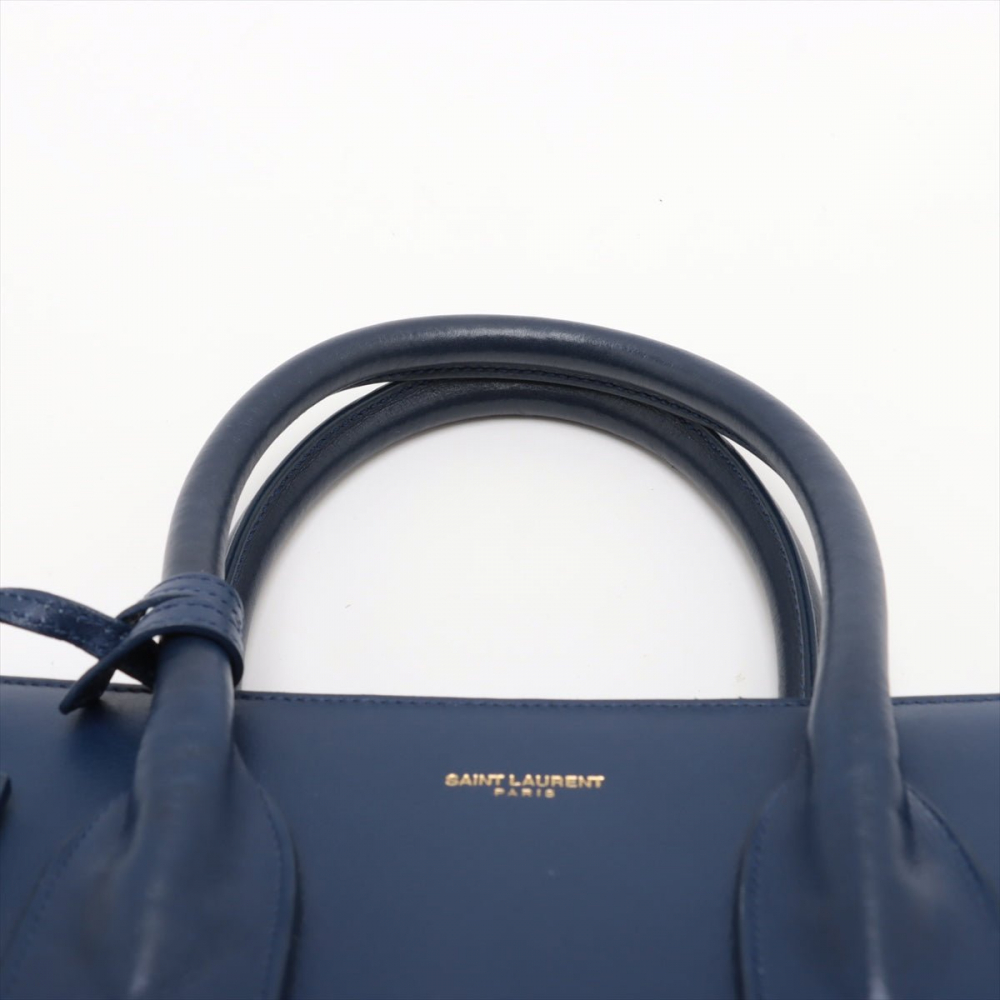 Saint Laurent Sac De Jour Small Leather Tote Handbag Blue