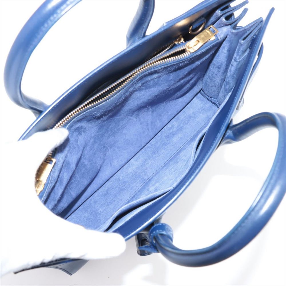 Saint Laurent Sac De Jour Small Leather Tote Handbag Blue